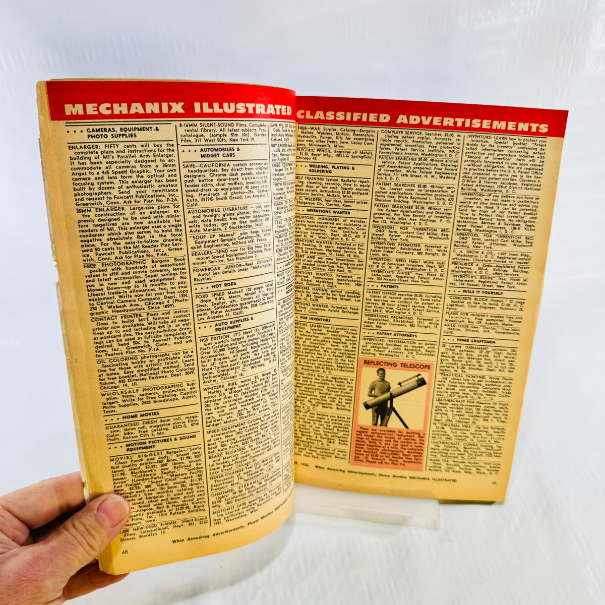 December 1952 Mechanix Illustrated magazine classified advertisements
