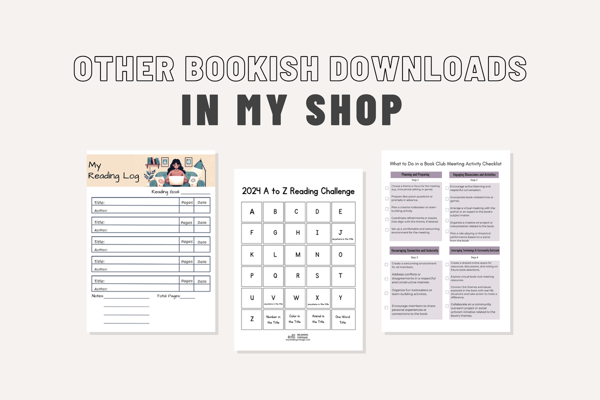 The 12 Reading Challenge (Year-Long Reading Prompts & Worksheets) – Digital Download PDF