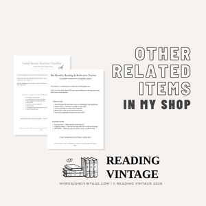 A Reader’s Reflection Printable PDF | Vintage Book Journal Worksheet | Reading Reflection Digital Download