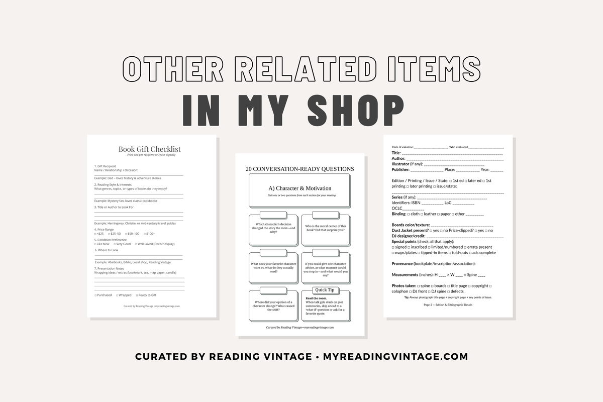 Share Your Reading Life – Cozy Printable Mini Guide for Book Lovers (Digital Download, PDF)
