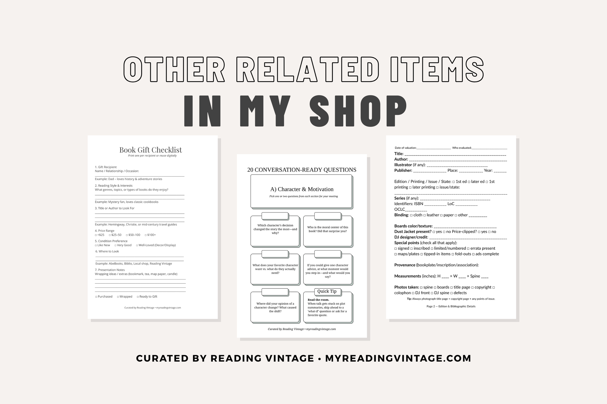 Share Your Reading Life – Cozy Printable Mini Guide for Book Lovers (Digital Download, PDF)