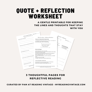 Quote + Reflection Worksheet – Vintage Poetry Reading Journal Printable