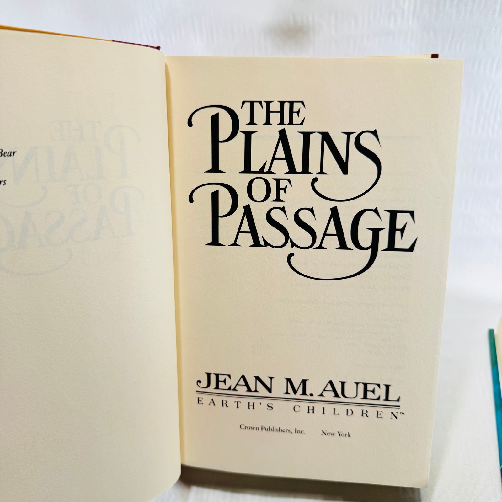 The Plains of Passage title page naming Crown Publishers