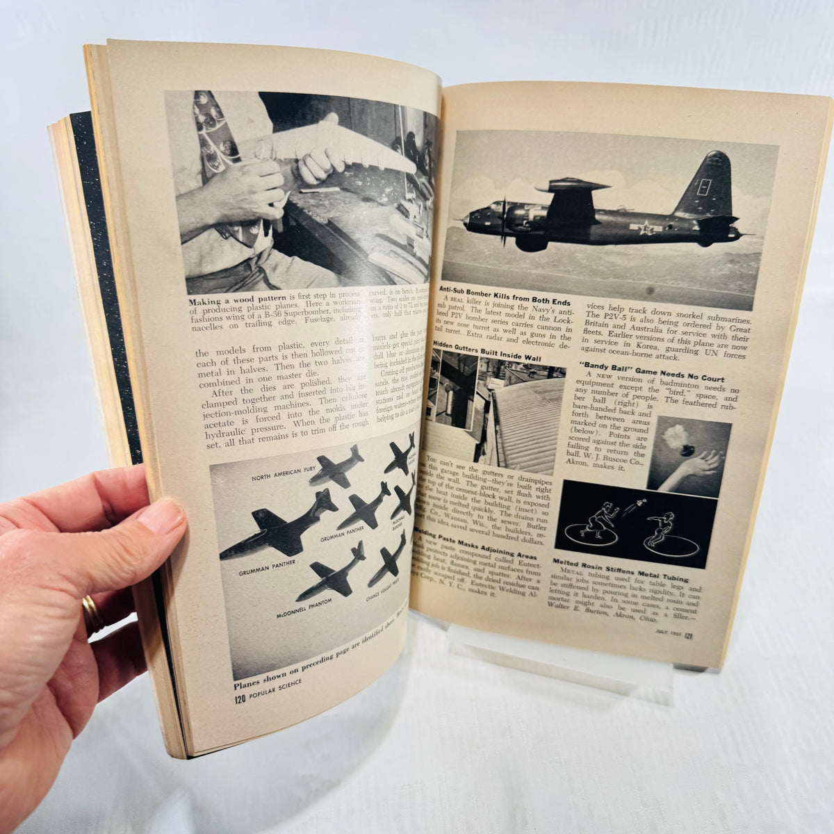 Popular Science Monthly July 1951 aircraft illustrations
