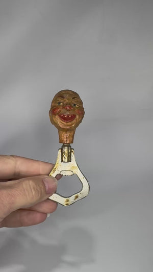 Vintage Hand-Carved Wooden Bottle Opener – Breweriana Bar Collectible