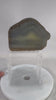 Landscape Agate Display Stone |Polished “Picture” Agate Slice |5" Desk Specimen, 1.5 lb |Gray Cream Bands |Natural Mineral Decor|Paperweight