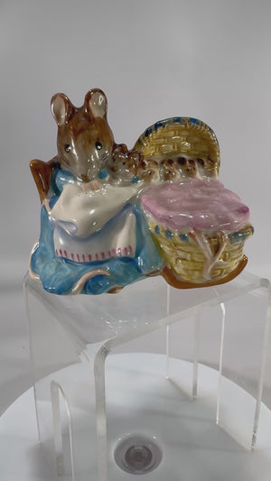 Beswick “Hunca Munca with Cradle” Figurine – Beatrix Potter | Vintage English Pottery (1951 Copyright)
