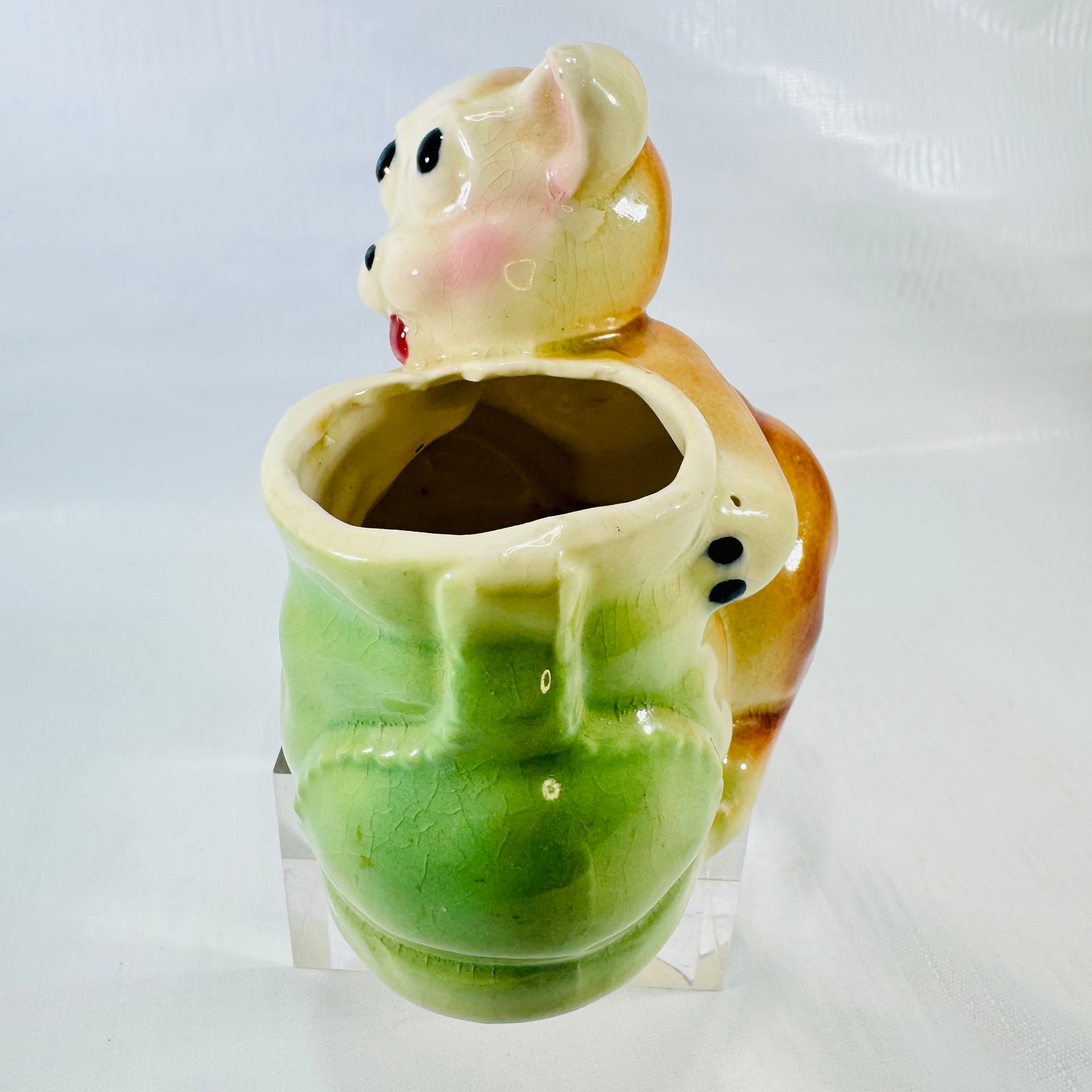 Figural puppy in boot planter