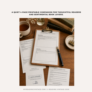 A Reader’s Reflection Printable PDF | Vintage Book Journal Worksheet | Reading Reflection Digital Download