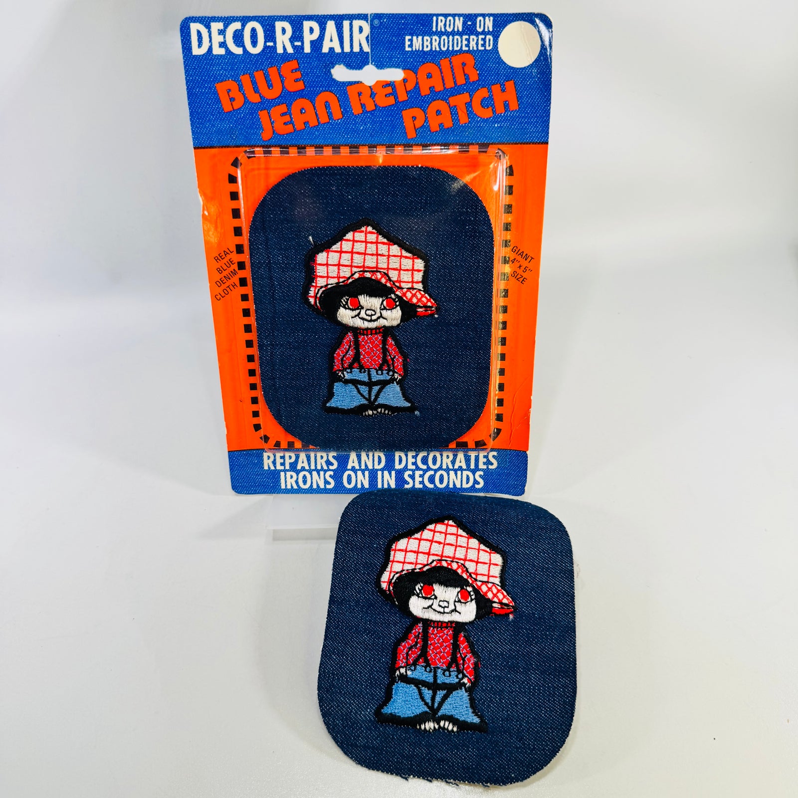 Deco-R-Pair Blue Jean Repair Patch Doll Set of 2 1970s