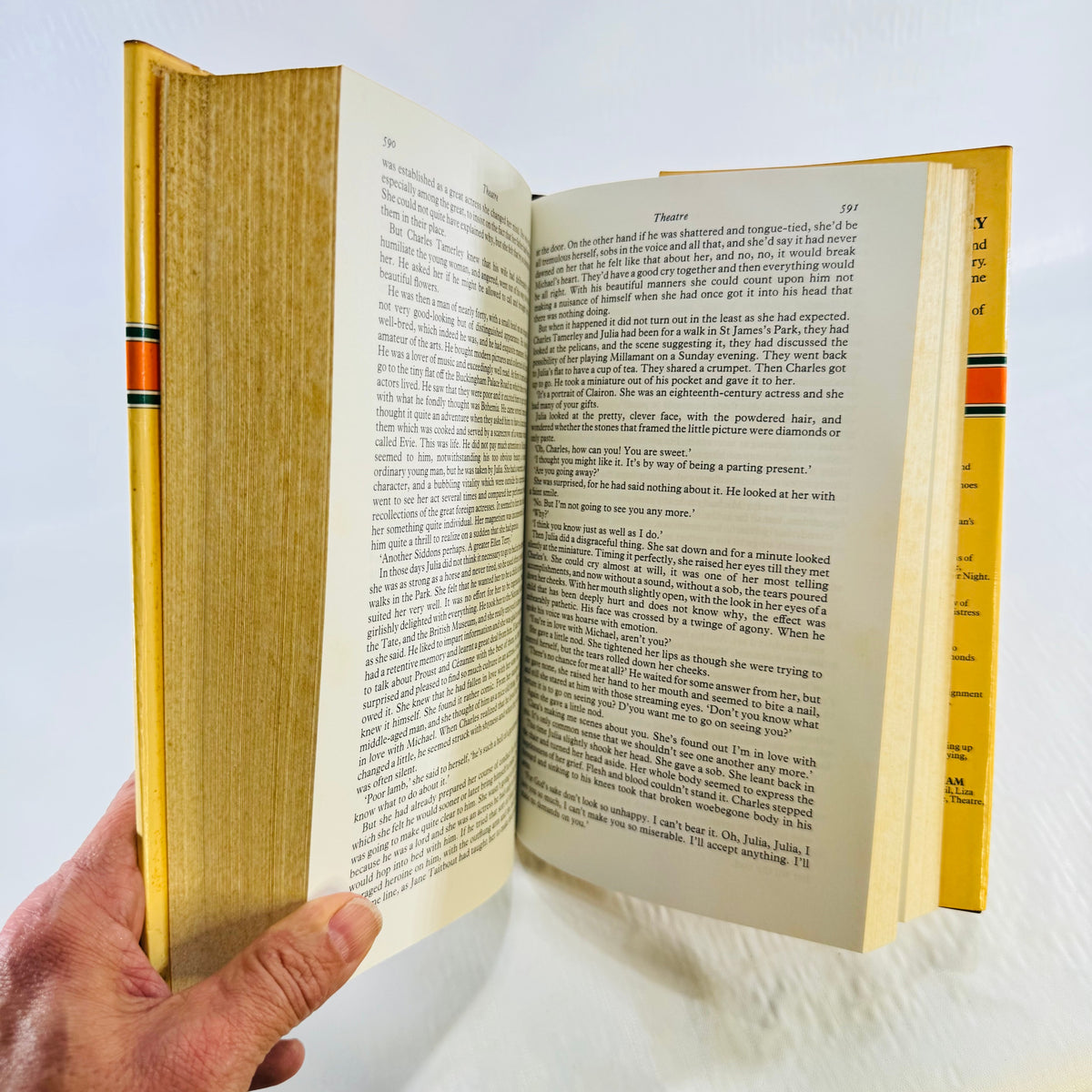 Open pages of Theatre showing interior pages and page edges