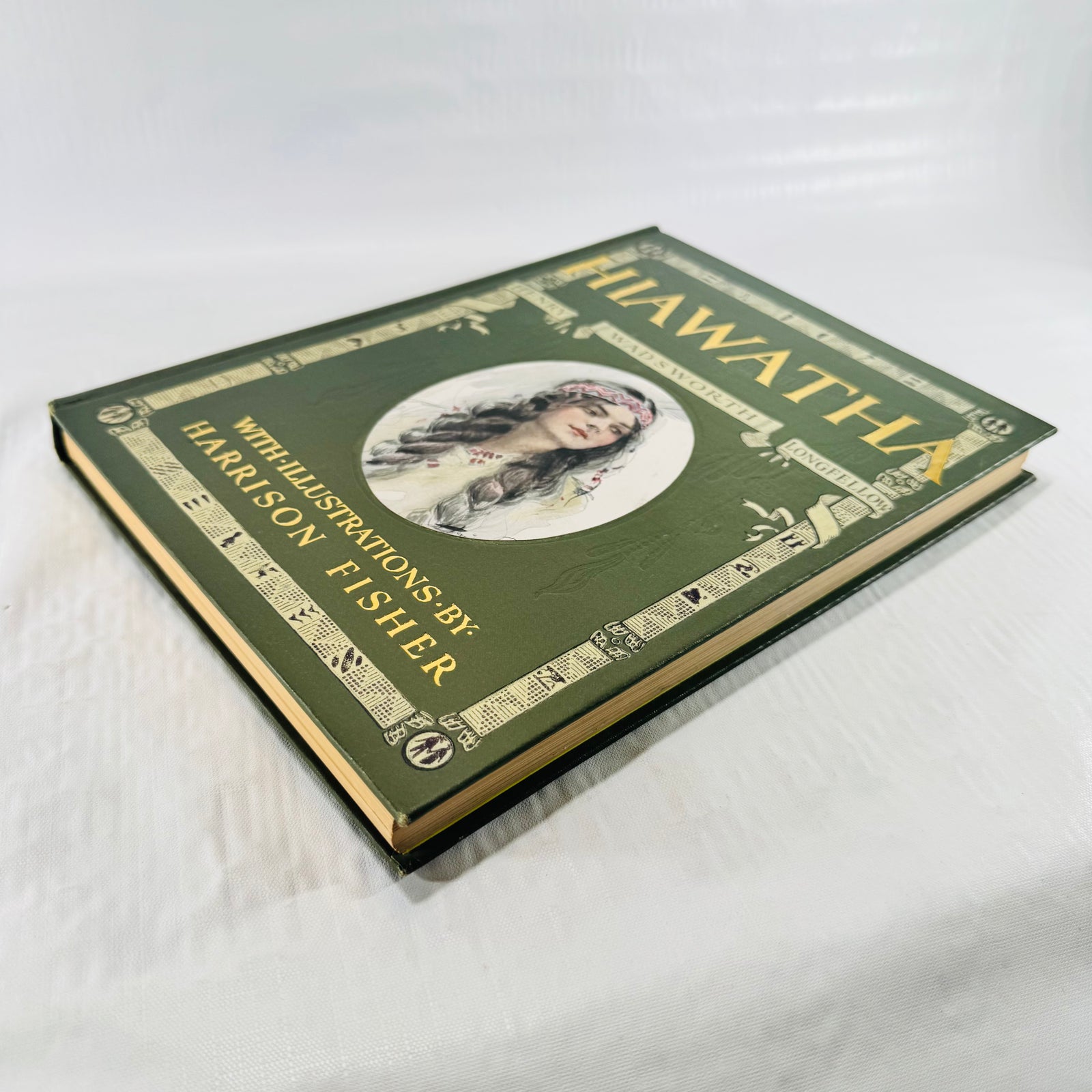 Front cover of the Hiawatha book seen at a three quarter angle