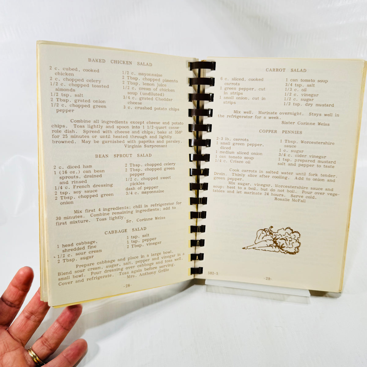 Salad recipes including Copper Pennies, pages 28 and 29