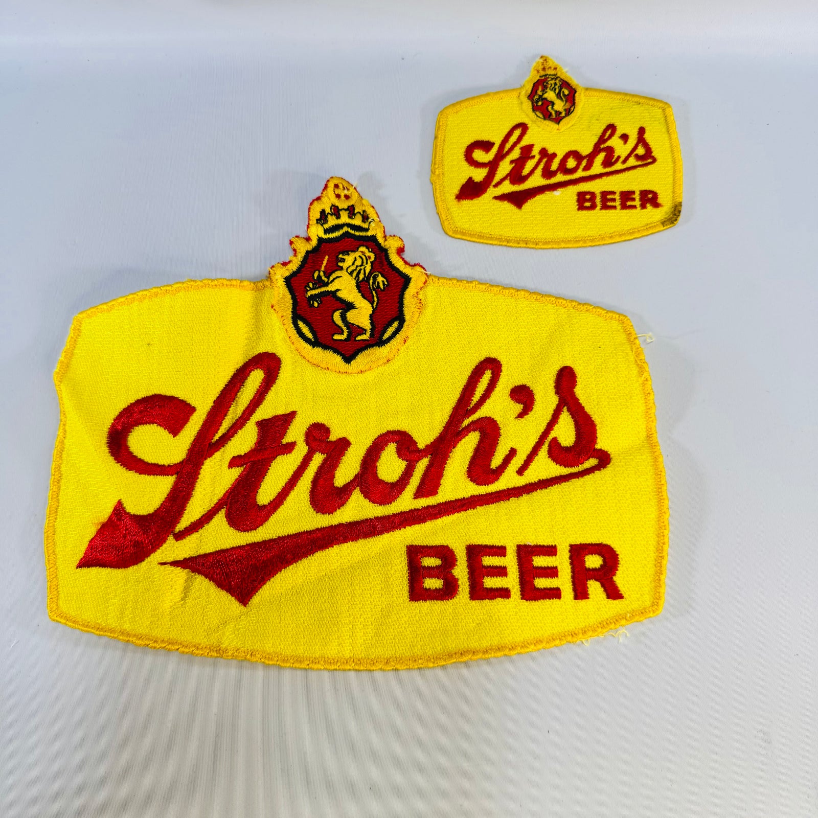 Vintage Stroh's Beer Patch Lot Uniform Driver Advertising Breweriana Set of 2