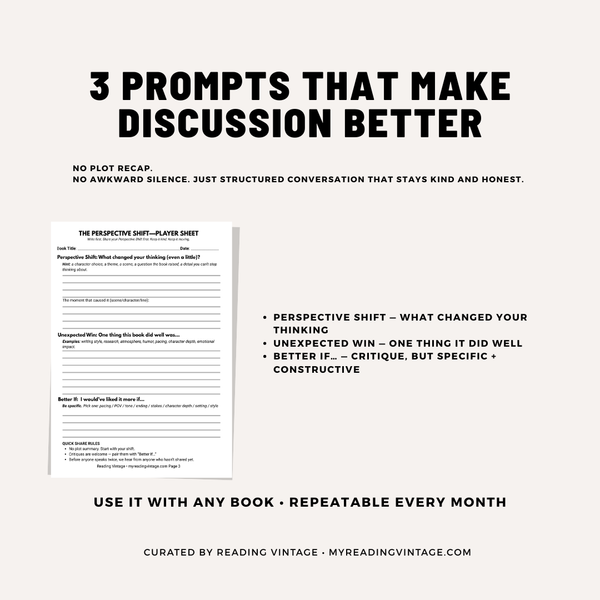 Perspective Shift Draft – Book Club Game | Printable PDF - Reading Vintage