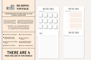 Ultimate Book Series Tracker: Customizable 4-Page Tracker PDF with Detailed Notes & Personalization Features