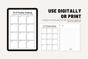 The 12 Reading Challenge - A Year of Literary Exploration Digital Download PDF