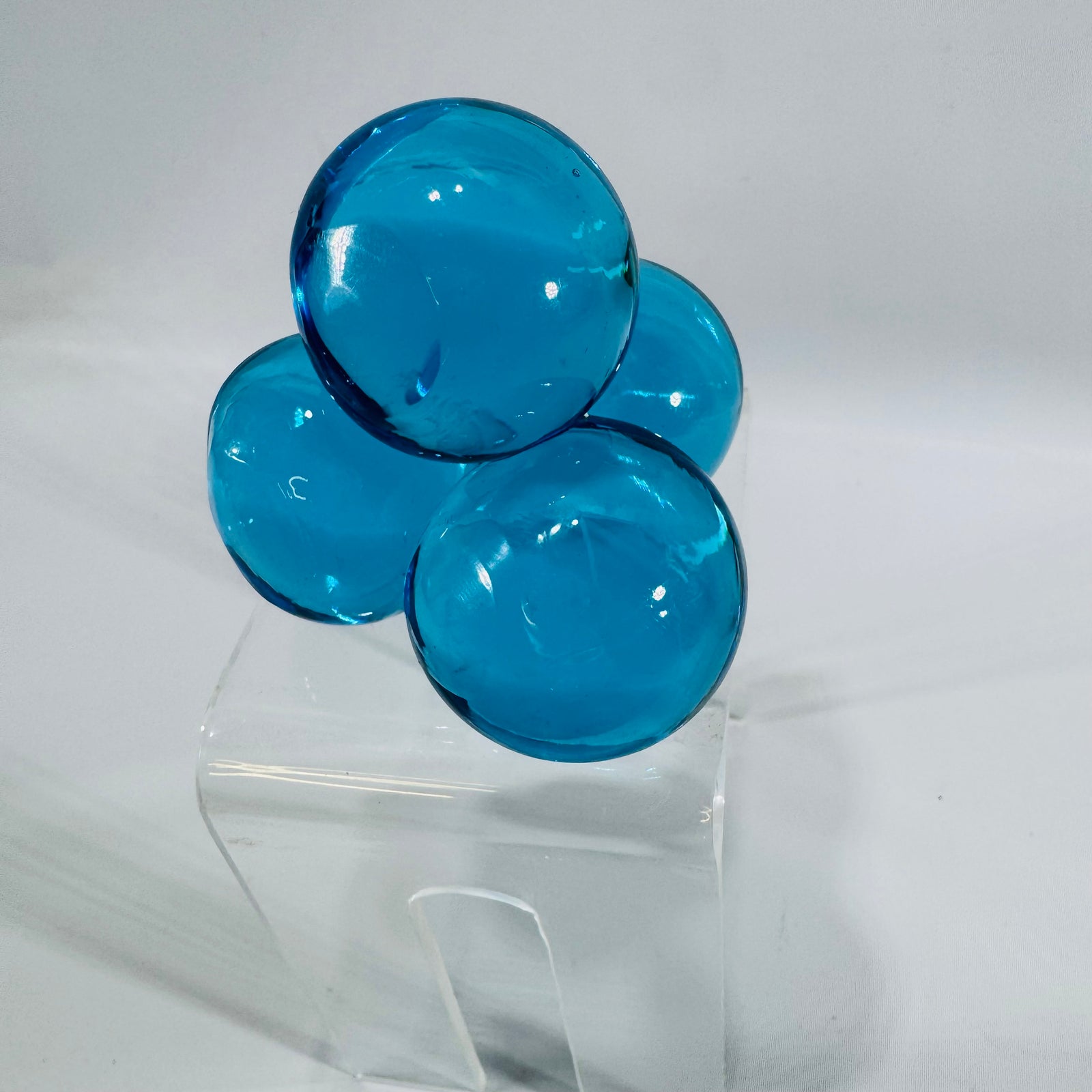 Vintage Blue Glass Grape Cluster Piece Mid Century Style Decor