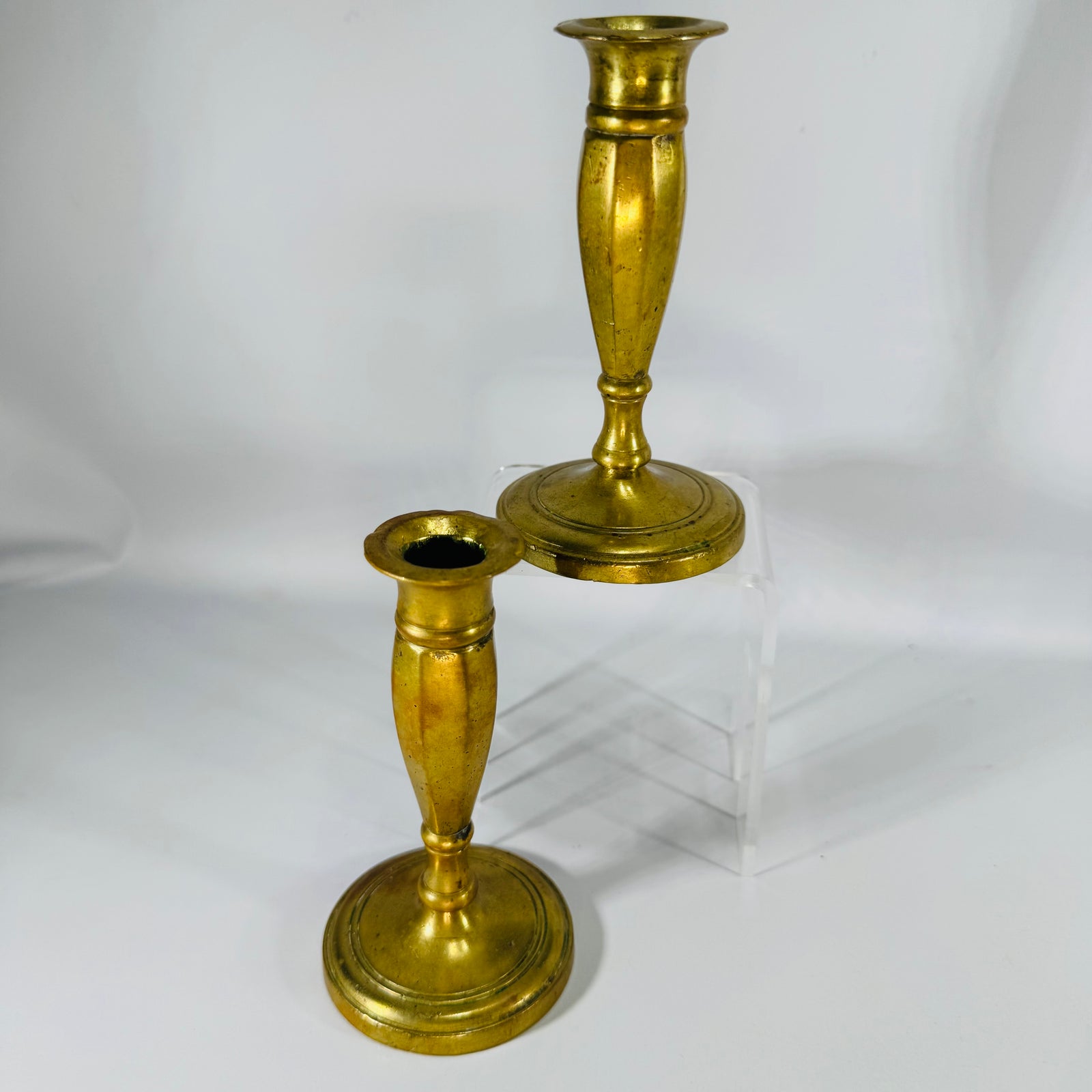 Vintage Brass Candlesticks Pair | classic fluted candle holders