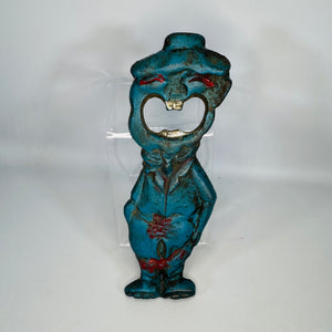Vintage Cast Iron Figural Bottle Opener | painted novelty barware