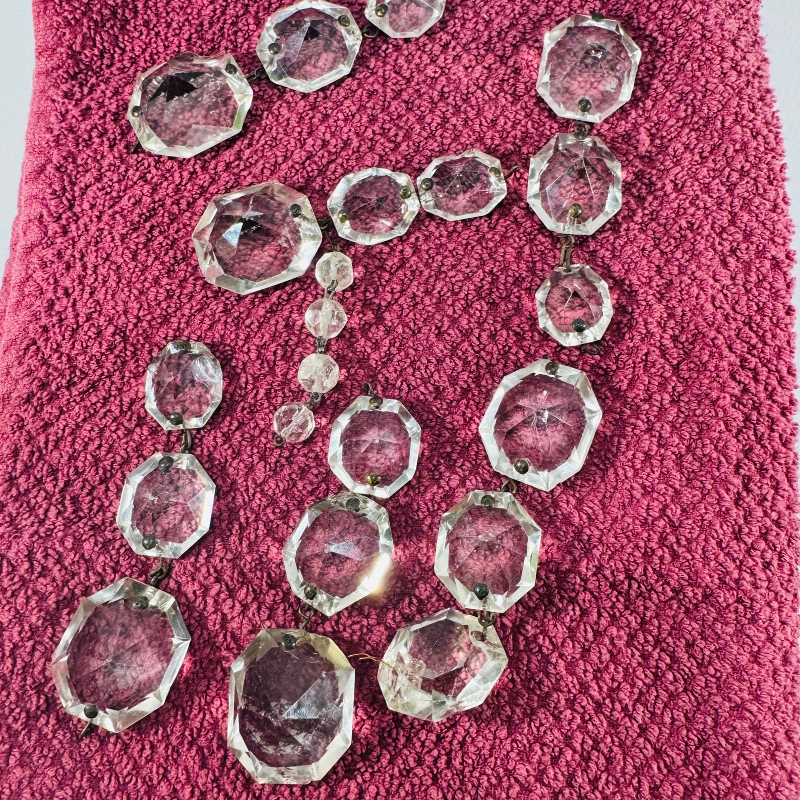 Vintage Crystal Destash Chandelier Parts for Crafts Set of 6 As-Is Altered Art Supplies