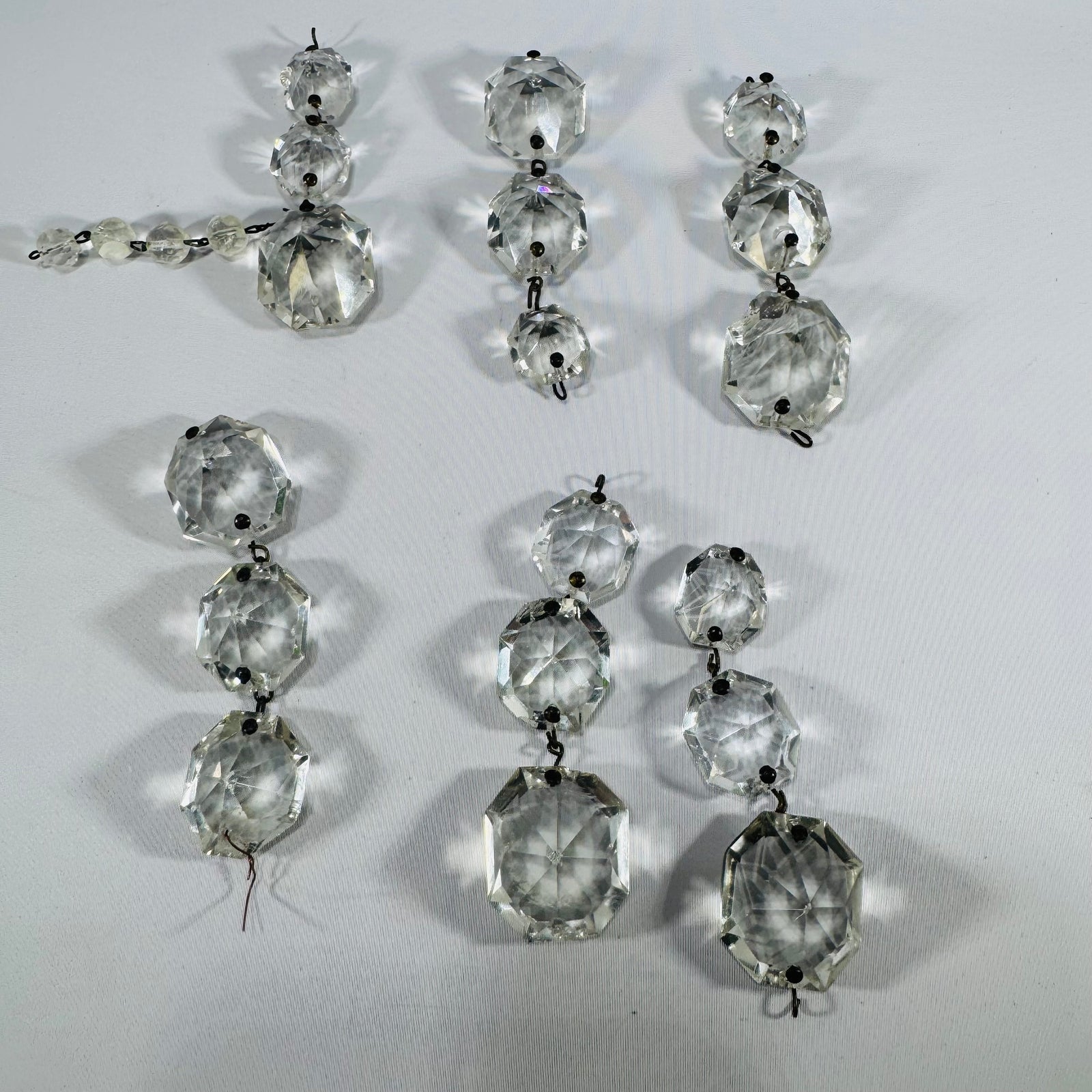 Vintage Crystal Destash Chandelier Parts for Crafts Set of 6 As-Is Altered Art Supplies