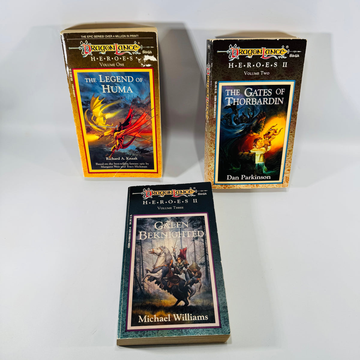 Dragonlance Heroes Paperback Book Bundle — The Legend of Huma, The Gates of Thorbardin, Galen Beknighted Richard A. Knaak, Dan Parkinson, Michael Williams | TSR | 1988–1990