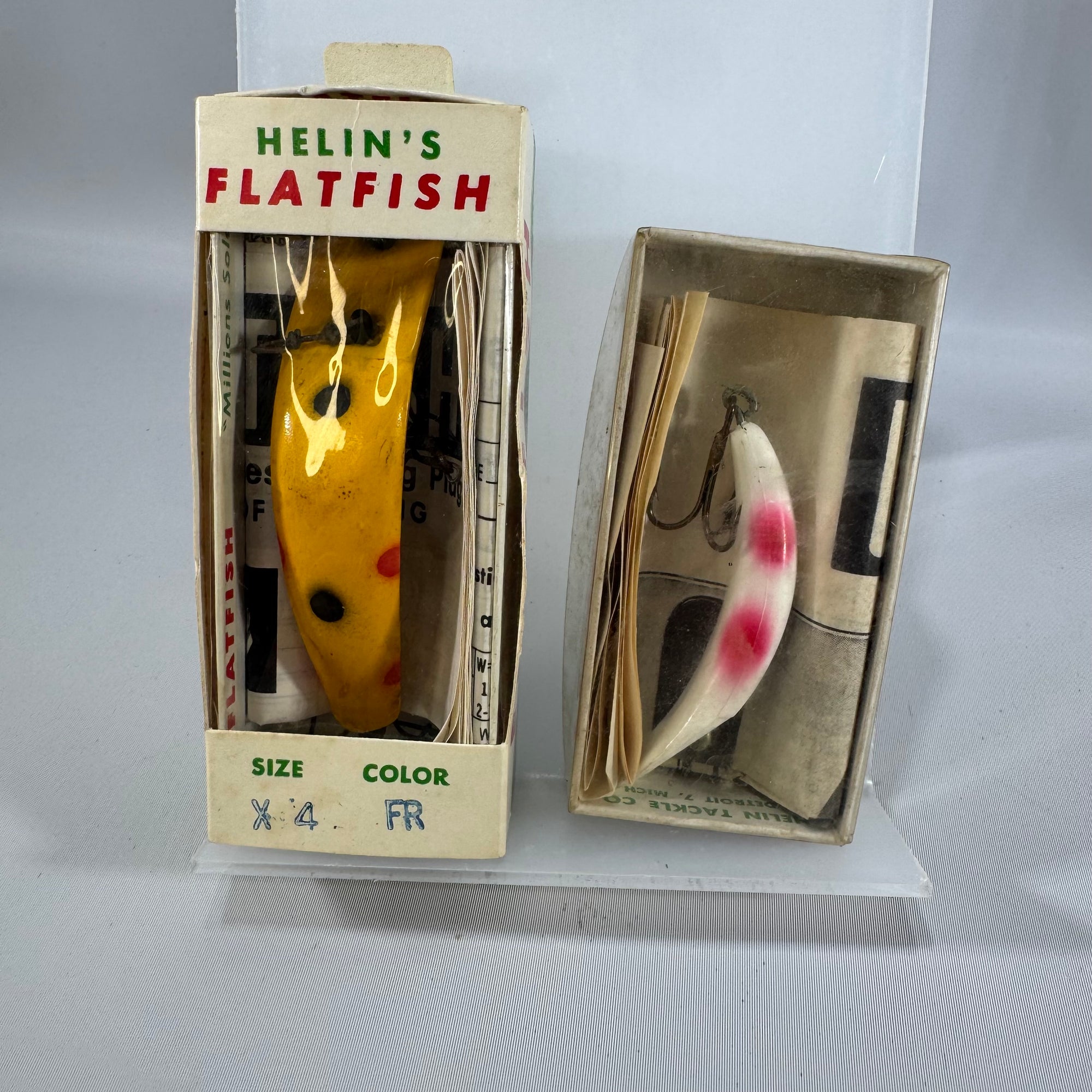 Vintage Helin Flatfish Lure Set 2 Original Boxes | Detroit MI