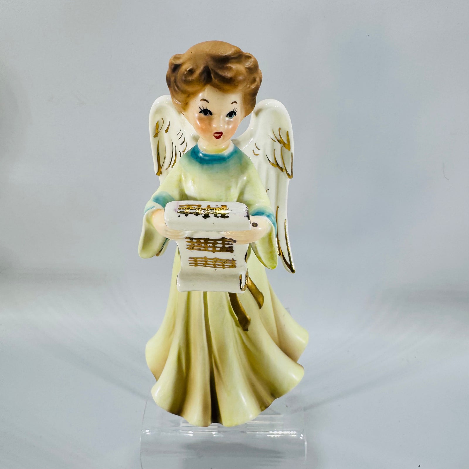 Vintage Nikoniko Japan Singing Angel Figurine | Hand Painted Mid Century Ceramic Christmas Decor