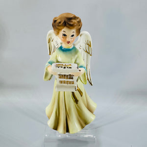 Vintage Nikoniko Japan Singing Angel Figurine | Hand Painted Mid Century Ceramic Christmas Decor