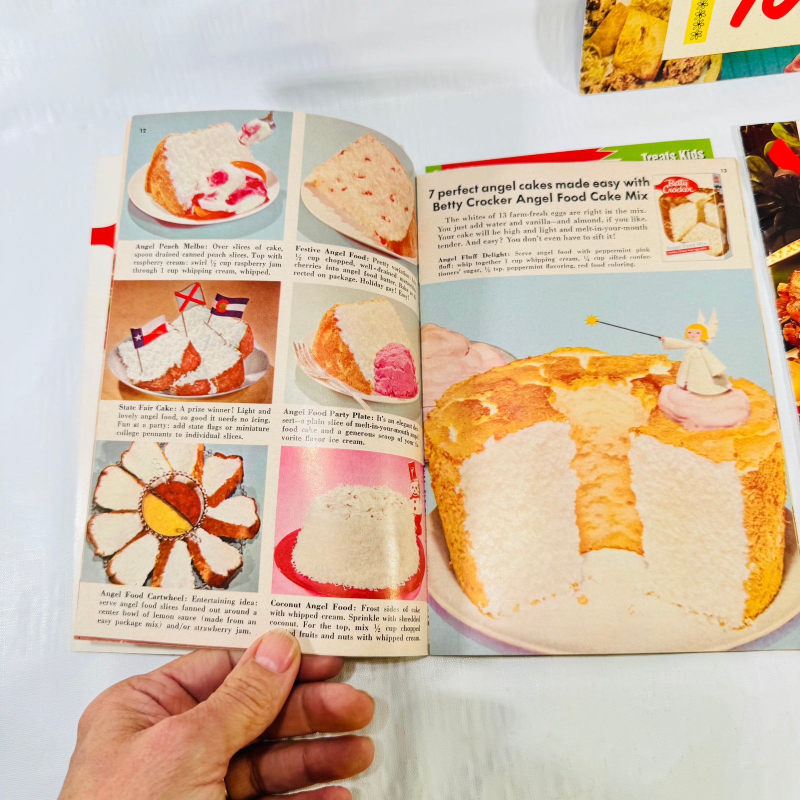 Betty Crocker angel food cake pages with color photos