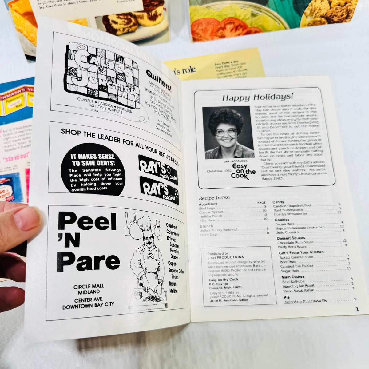 Easy on the Cook Christmas 1982 index and Michigan advertising