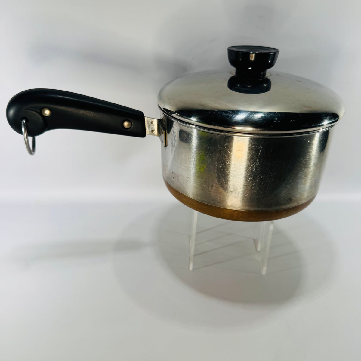 Vintage Revere Ware Saucepan with Lid | copper bottom stainless steel kitchenware