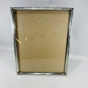 Vintage Silver 8 x 10 Picture Frame | Floral Metal Easel Back Frame
