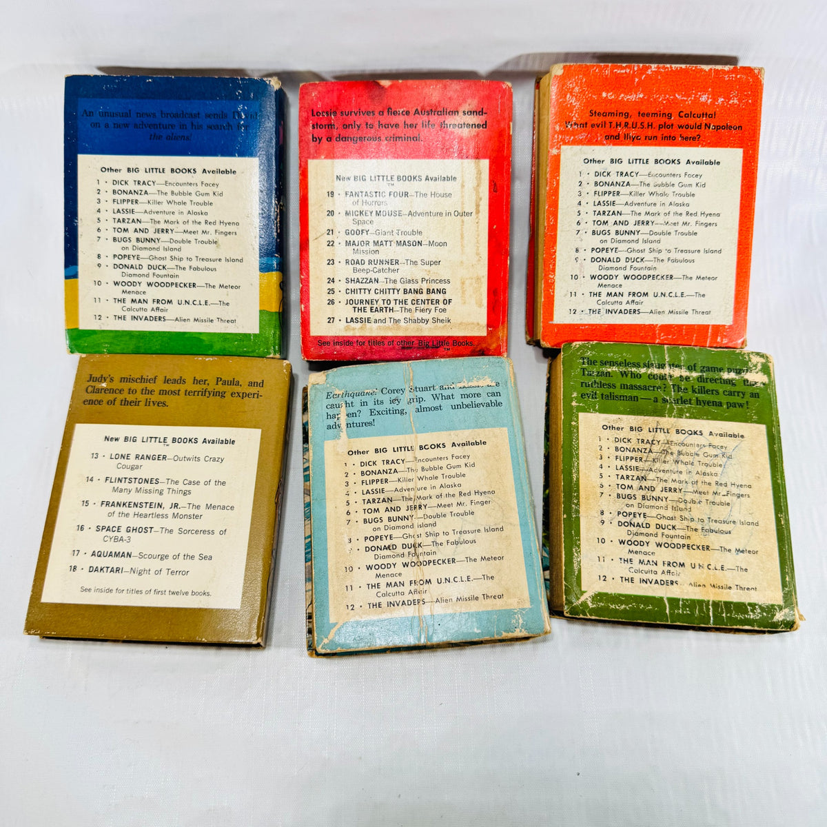 Six Whitman Big Little Books bundle, six back covers
