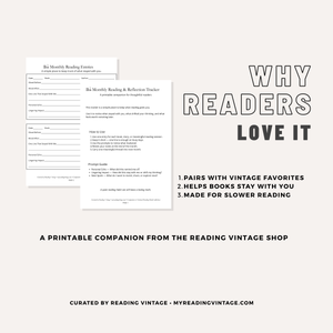 Monthly Reading & Reflection Tracker Printable | 6-Page Reading Journal PDF