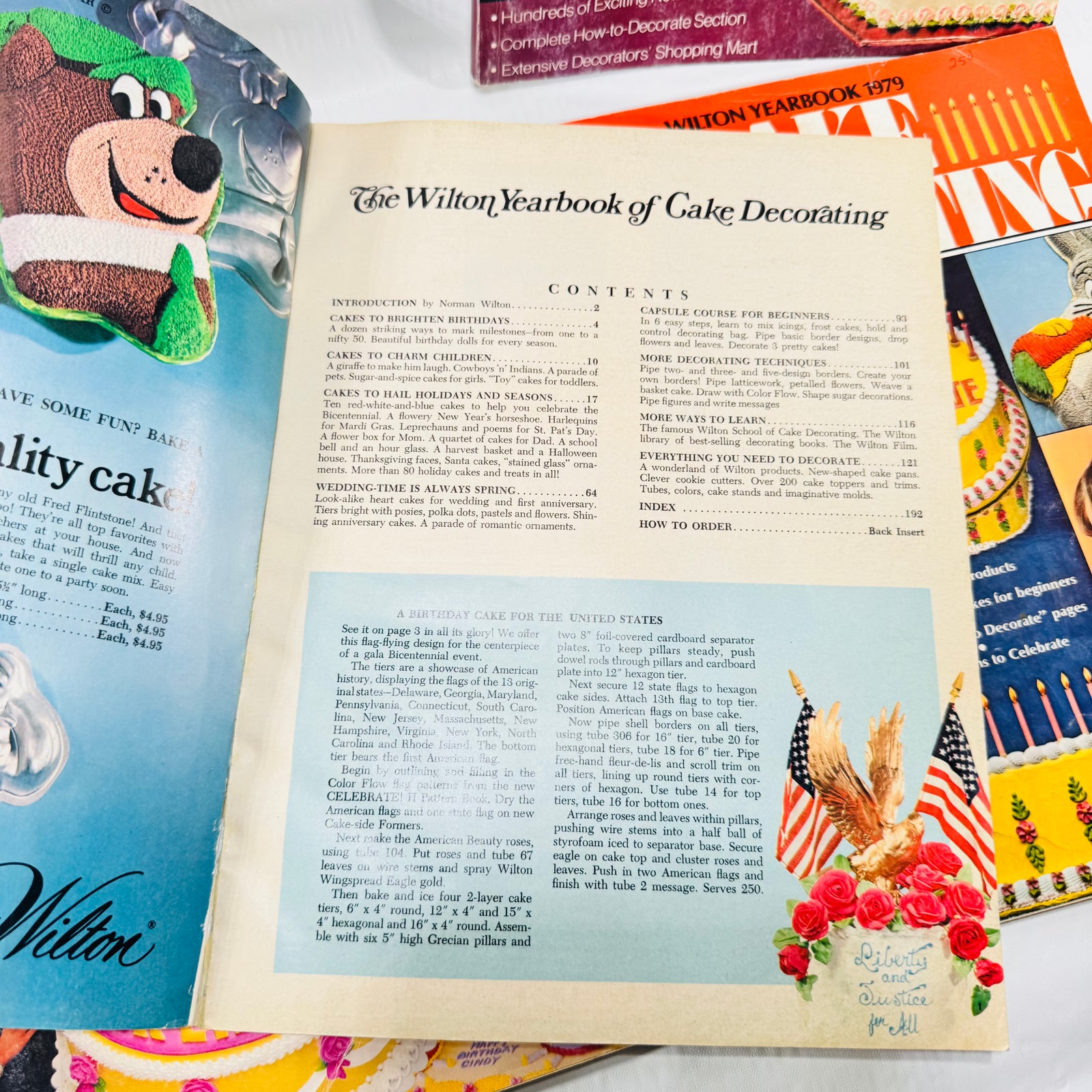 Four Wilton Yearbooks of Cake Decorating 1976 to 1979 front covers