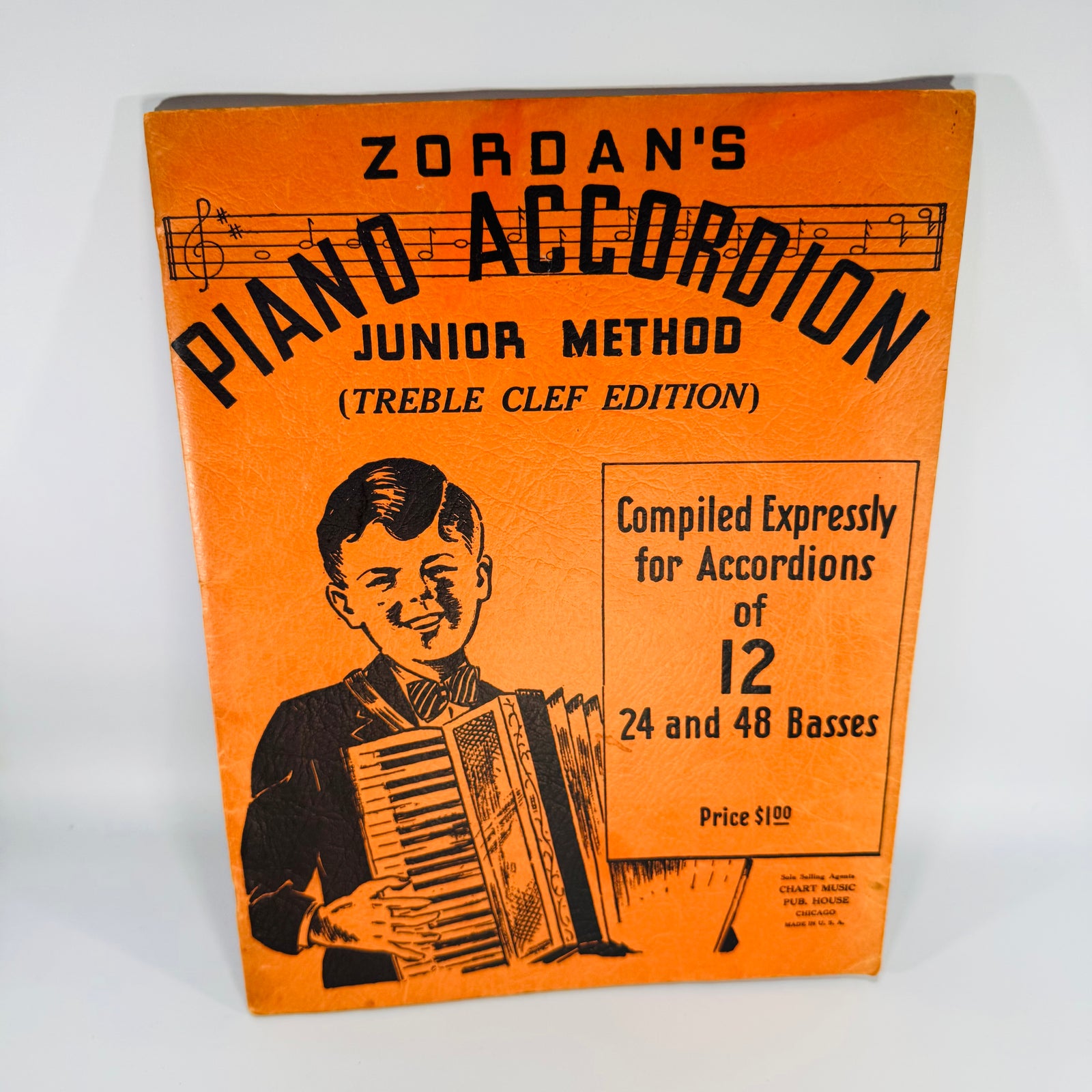 Vintage Music Instruction Book — Zordan’s Piano Accordion Junior Method (1937) — Antonio Zordan | Treble Clef Edition, Music Education