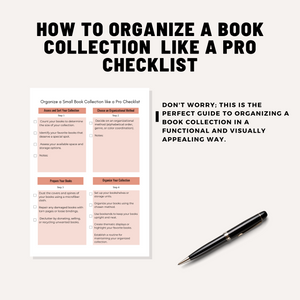 The Ultimate Book Collection Organization Checklists for Large and Small Book Collections 3 Page PDF Digital Download