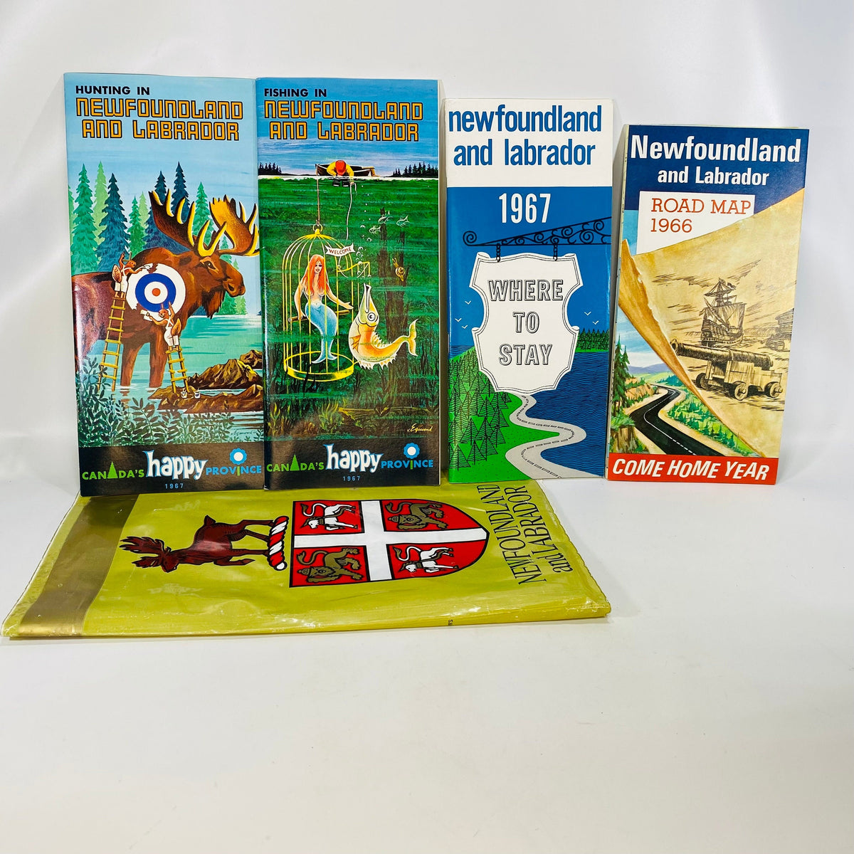 Vintage Newfoundland and Labrador Canada Vacation Planning Pack from 1966-67 Maps &amp; Fishing Guides Vintage Book