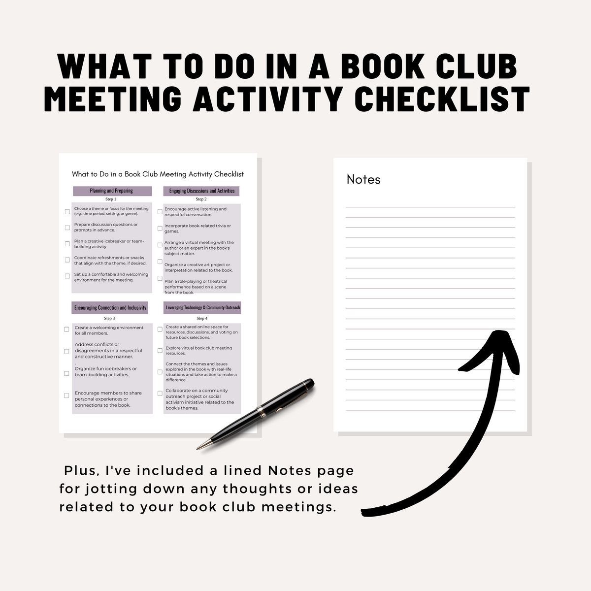 What to Do in a Book Club Meeting – Activity Checklist (PDF Download)  | Instant Digital Download