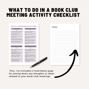 What to Do in A Book Club Meeting Digital Download PDF Revamp Your Book Club Meetings with Our Exclusive Activity Checklist