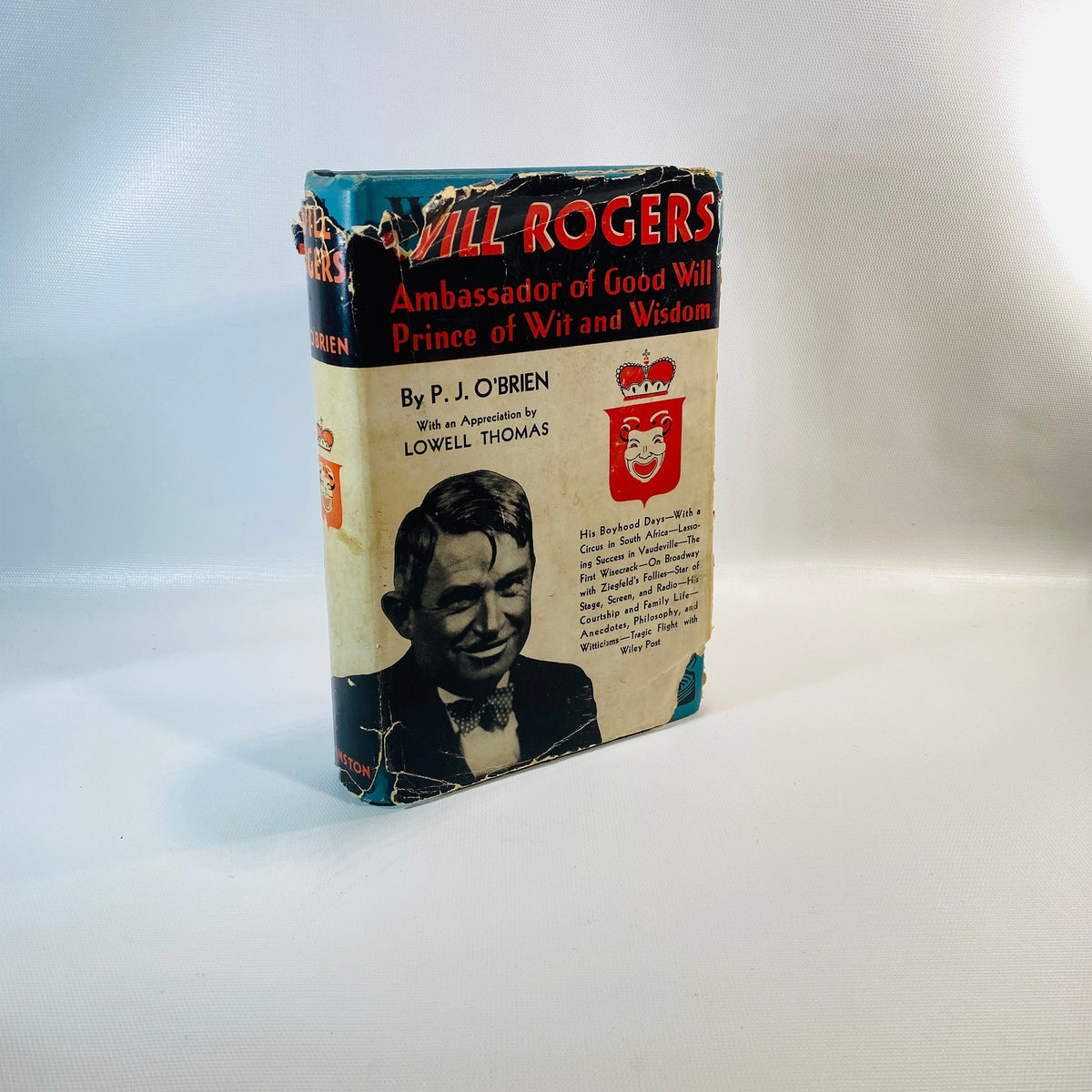 Will Rogers Ambassador of Good Will Prince of Wit &amp; Wisdom by P.J. Thomas 1935 Vintage Book