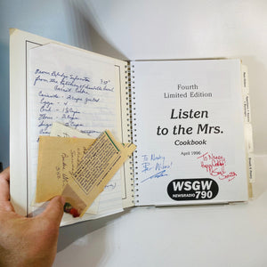 Listen to the Mrs. Cookbook April 1996 Recipes from the Listen to the Mrs. WSGW 790 Call in Radio Show  Vintage Cookbook