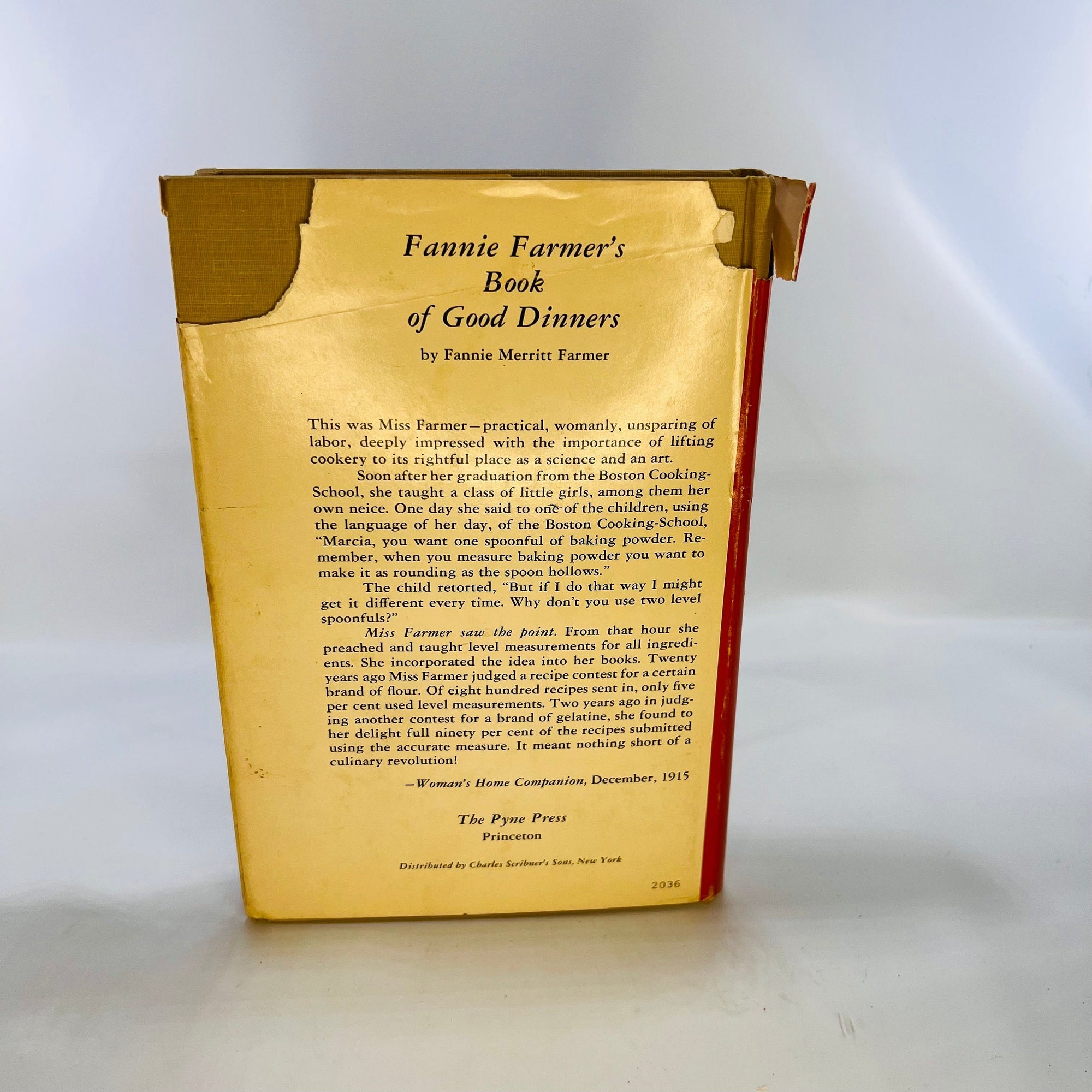 Fannie Farmer's Book of Good Dinners by Fannie Merritt Farmer 1972 The Pyne Press Vintage Book