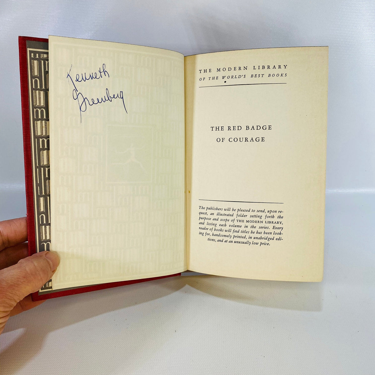 The Red Badge of Courage by Stephen Crane 1951 A Modern Library Book Vintage Book