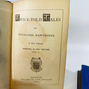 Hawthorn's Twice-Told Tales Volume One & Two by Nathaniel Hawthorn 1865 University Press Vintage Book