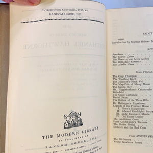 The Novels and Tales of Nathaniel Hawthorne introduction by Norman Pearson 1937 A Modern Library Random House Vintage Book