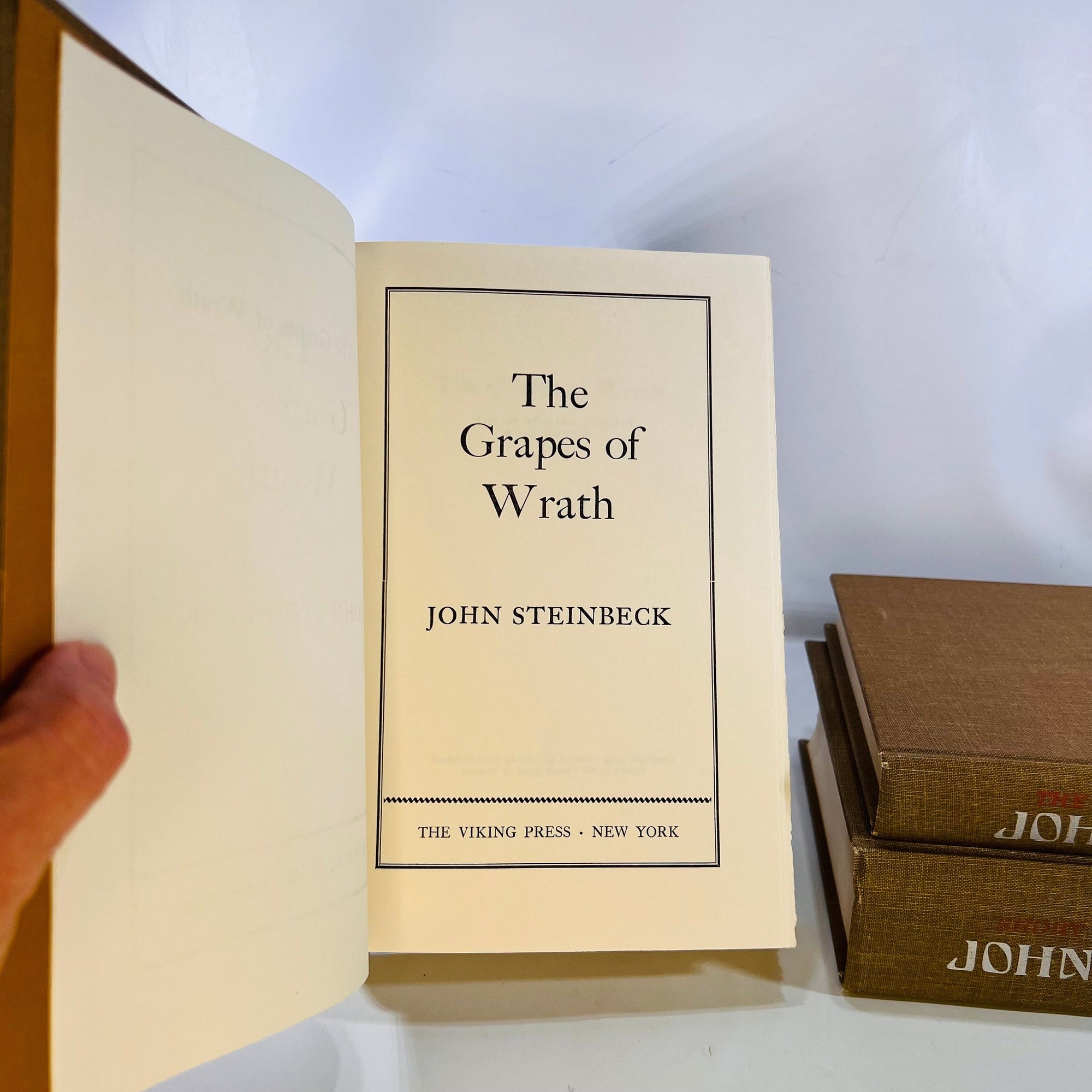 John Steinbeck 3 Volume Set: The Short Novels of John Steinbeck 1953 The Winter of our Discontent 1961 The Grapes of Wrath 1967 Viking Press