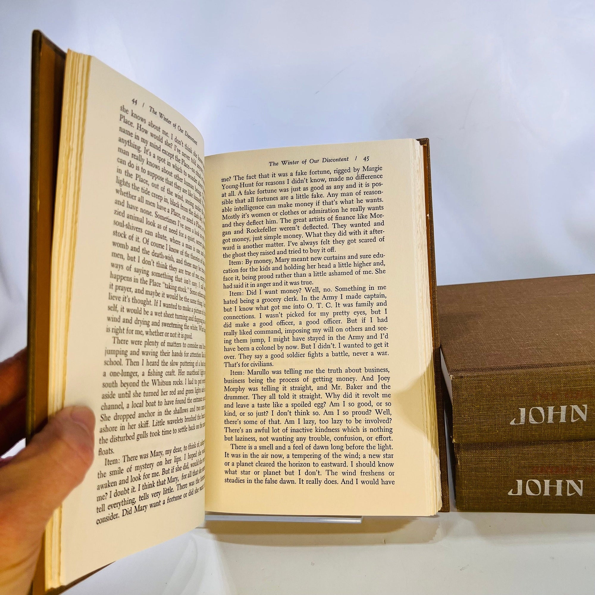 John Steinbeck 3 Volume Set: The Short Novels of John Steinbeck 1953 The Winter of our Discontent 1961 The Grapes of Wrath 1967 Viking Press